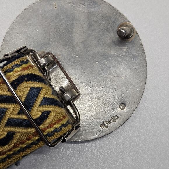 Retro Medallion Belt Buckle Nylon Mackenzie Adjustable Belt Boho Festival Vtg main image 6